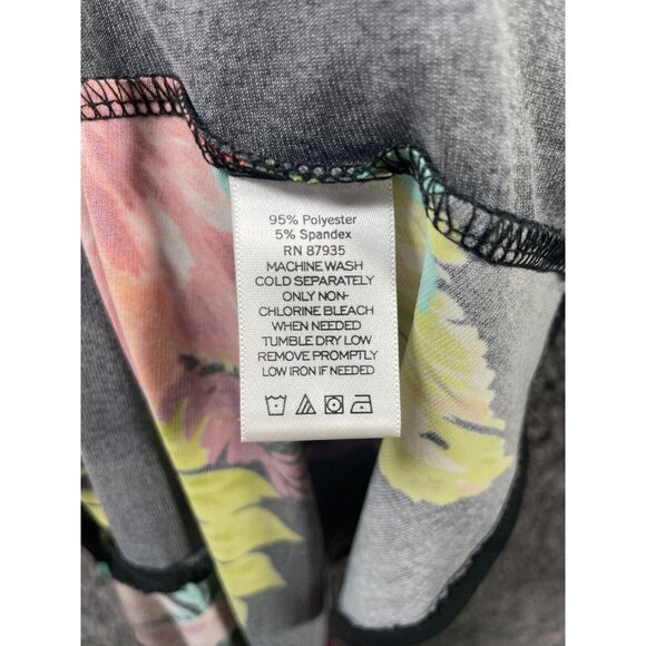 Susan Graves Sundress Women's Medium Black Floral Polyester Stretch Sleeveless - Picture 14 of 14